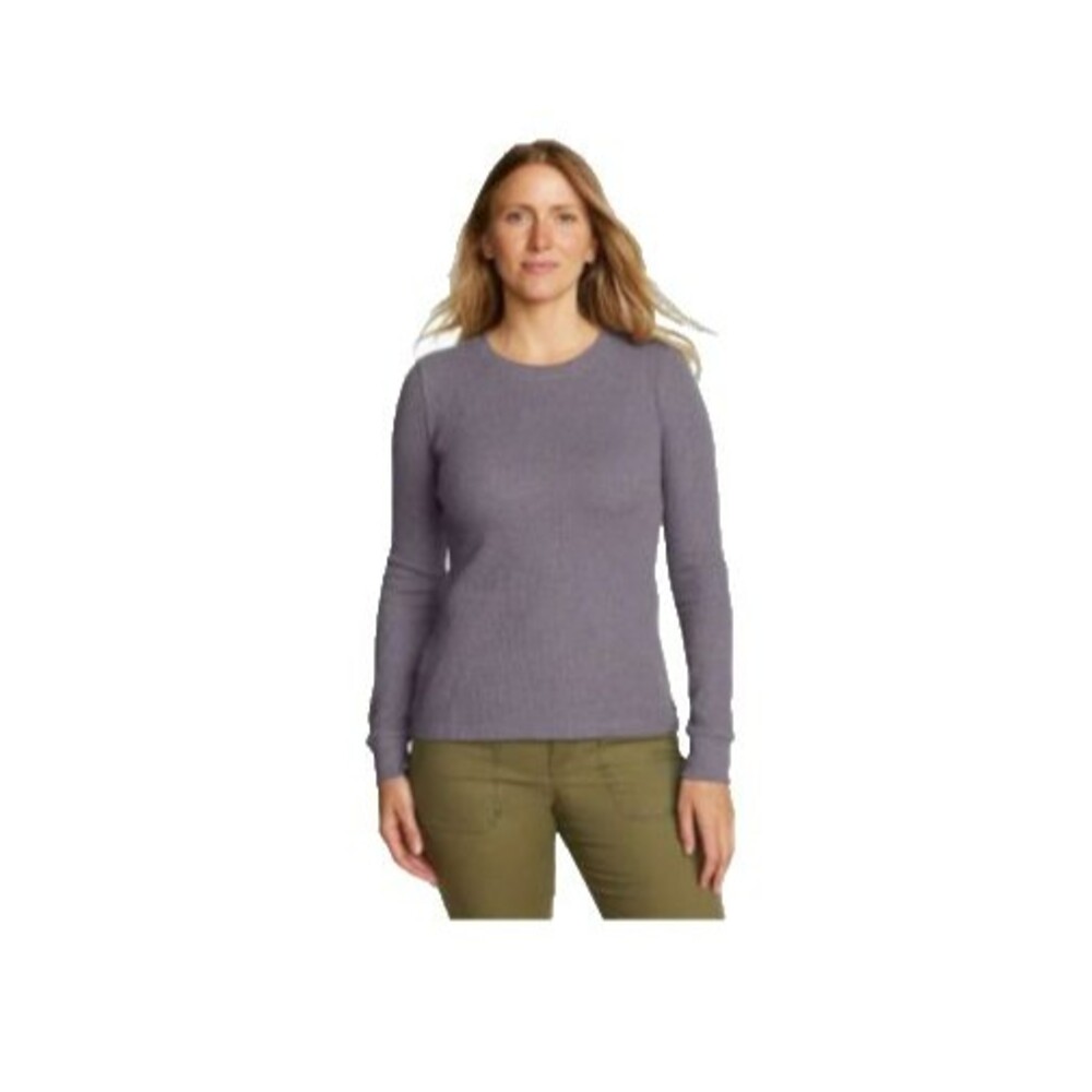 Eddie Bauer Infinity Thermal Crew Waffle Knit Long Sleeve Woman’s PXL Purple New